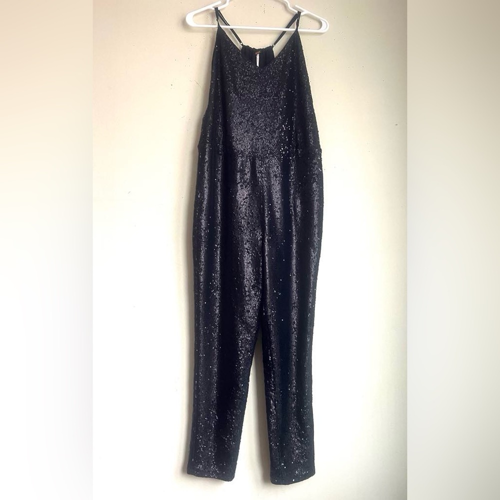 Black XS Free People Sequin Jumpsuit